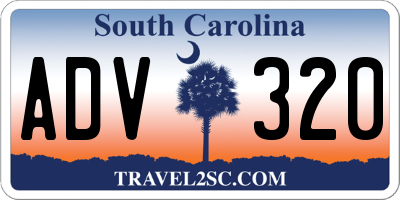 SC license plate ADV320