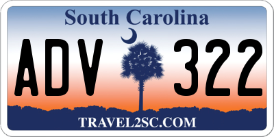 SC license plate ADV322