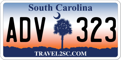 SC license plate ADV323