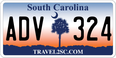 SC license plate ADV324