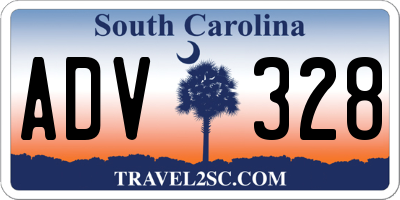 SC license plate ADV328