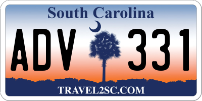 SC license plate ADV331
