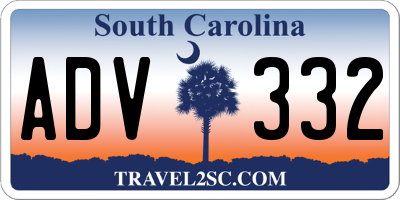 SC license plate ADV332