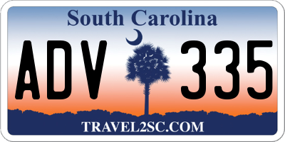 SC license plate ADV335