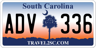 SC license plate ADV336