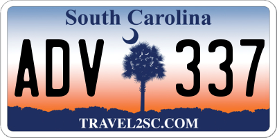 SC license plate ADV337