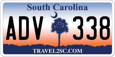 SC license plate ADV338