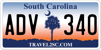 SC license plate ADV340