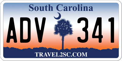 SC license plate ADV341