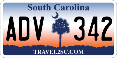 SC license plate ADV342