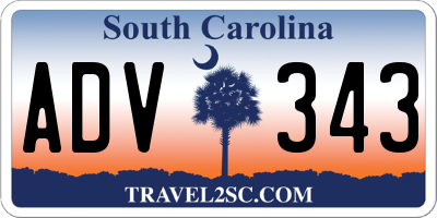 SC license plate ADV343