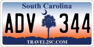 SC license plate ADV344