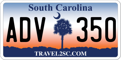 SC license plate ADV350