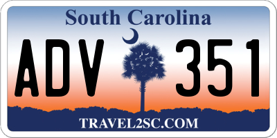 SC license plate ADV351