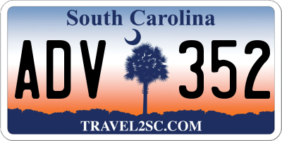SC license plate ADV352
