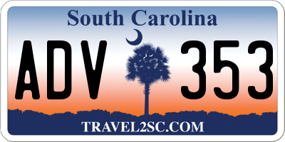 SC license plate ADV353