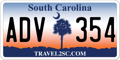 SC license plate ADV354