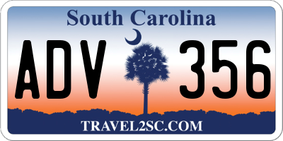 SC license plate ADV356