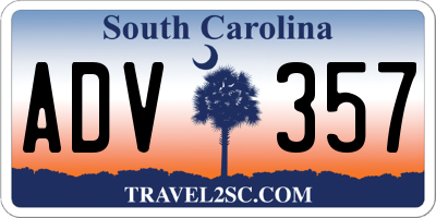 SC license plate ADV357