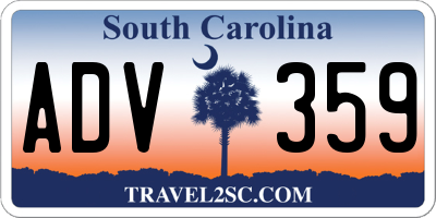 SC license plate ADV359