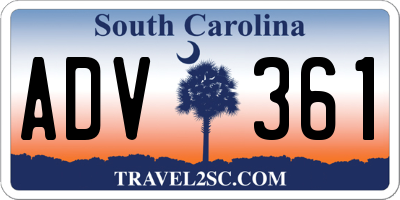 SC license plate ADV361