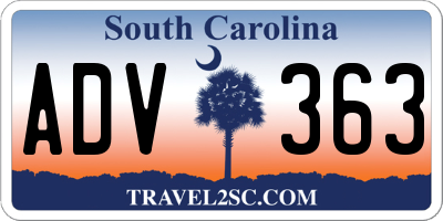 SC license plate ADV363