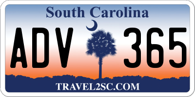 SC license plate ADV365