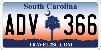 SC license plate ADV366