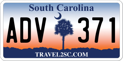 SC license plate ADV371