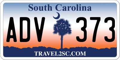 SC license plate ADV373
