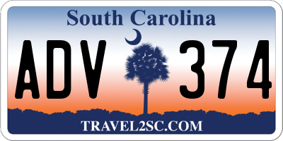 SC license plate ADV374
