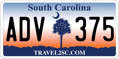 SC license plate ADV375
