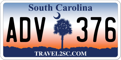 SC license plate ADV376