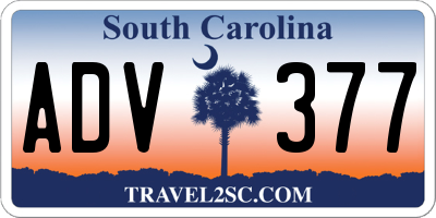 SC license plate ADV377