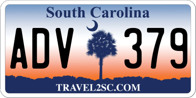 SC license plate ADV379
