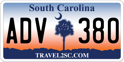 SC license plate ADV380