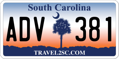 SC license plate ADV381