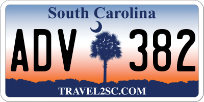 SC license plate ADV382