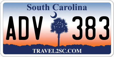 SC license plate ADV383