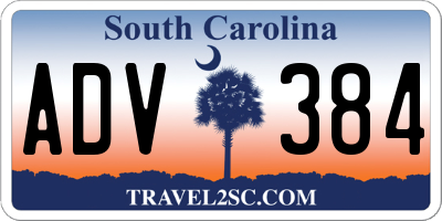 SC license plate ADV384