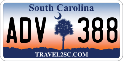 SC license plate ADV388