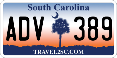 SC license plate ADV389