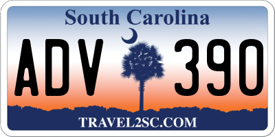 SC license plate ADV390