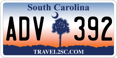 SC license plate ADV392