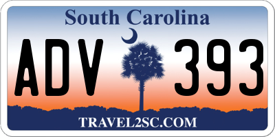 SC license plate ADV393