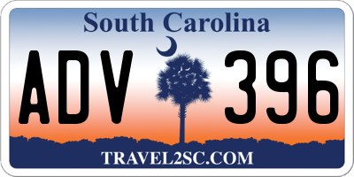 SC license plate ADV396
