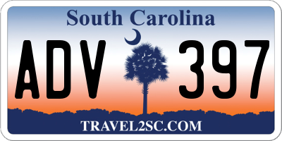 SC license plate ADV397