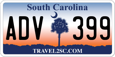 SC license plate ADV399