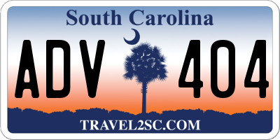 SC license plate ADV404