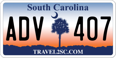 SC license plate ADV407